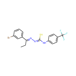 CC/C(=N\N=C(/S)Nc1ccc(C(F)(F)F)cc1)c1cccc(Br)c1 ZINC000013474233