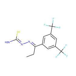 CC/C(=N\N=C(\N)S)c1cc(C(F)(F)F)cc(C(F)(F)F)c1 ZINC000013474216