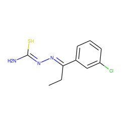 CC/C(=N\N=C(\N)S)c1cccc(Cl)c1 ZINC000013474211