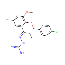 CC/C(=N\NC(=N)N)c1cc(Br)cc(OC)c1OCc1ccc(Cl)cc1 ZINC000028888887