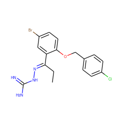 CC/C(=N\NC(=N)N)c1cc(Br)ccc1OCc1ccc(Cl)cc1 ZINC000103167301