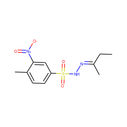 CC/C(C)=N/NS(=O)(=O)c1ccc(C)c([N+](=O)[O-])c1 ZINC000005163554