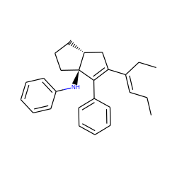 CC/C=C(\CC)C1=C(c2ccccc2)[C@]2(Nc3ccccc3)CCC[C@@H]2C1 ZINC000014978530