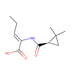 CC/C=C(\NC(=O)[C@@H]1CC1(C)C)C(=O)O ZINC000026028916