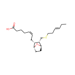 CC/C=C/CCSC[C@@H]1[C@H]2CC[C@@H](O2)[C@@H]1C/C=C\CCCC(=O)O ZINC000169343962