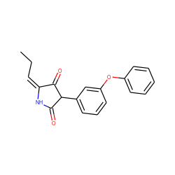 CC/C=C1/NC(=O)C(c2cccc(Oc3ccccc3)c2)C1=O ZINC000100839836