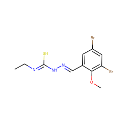 CC/N=C(\S)N/N=C/c1cc(Br)cc(Br)c1OC ZINC000008671181