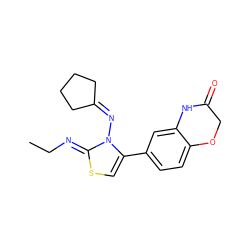 CC/N=c1\scc(-c2ccc3c(c2)NC(=O)CO3)n1N=C1CCCC1 ZINC000100444211