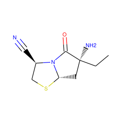 CC[C@@]1(N)C[C@@H]2SC[C@@H](C#N)N2C1=O ZINC000035994317