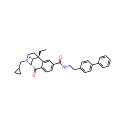 CC[C@@]12CCN(CC3CC3)[C@@H](C(=O)c3ccc(C(=O)NCCc4ccc(-c5ccccc5)cc4)cc31)[C@@H]2C ZINC000035034181