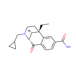 CC[C@@]12CCN(CC3CC3)[C@@H](C(=O)c3ccc(C(N)=O)cc31)[C@@H]2C ZINC000029563889