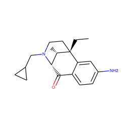 CC[C@@]12CCN(CC3CC3)[C@@H](C(=O)c3ccc(N)cc31)[C@@H]2C ZINC000027981872