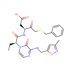 CC[C@@H](C(=O)N[C@@H](CC(=O)O)C(=O)CSCc1ccccc1)n1ccnc(NCc2cc(C)no2)c1=O ZINC000028129890