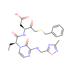 CC[C@@H](C(=O)N[C@@H](CC(=O)O)C(=O)CSCc1ccccc1)n1ccnc(NCc2nc(C)no2)c1=O ZINC000028122523