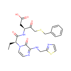 CC[C@@H](C(=O)N[C@@H](CC(=O)O)C(=O)CSCc1ccccc1)n1ccnc(NCc2nccs2)c1=O ZINC000028137469