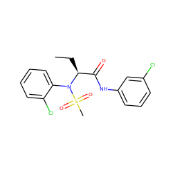 CC[C@@H](C(=O)Nc1cccc(Cl)c1)N(c1ccccc1Cl)S(C)(=O)=O ZINC000095561099