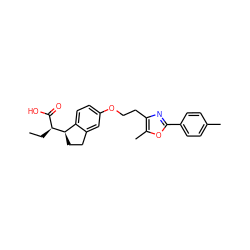 CC[C@@H](C(=O)O)[C@@H]1CCc2cc(OCCc3nc(-c4ccc(C)cc4)oc3C)ccc21 ZINC000028563558