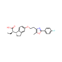 CC[C@@H](C(=O)O)[C@H]1CCc2cc(OCCc3nc(-c4ccc(F)cc4)oc3C)ccc21 ZINC000028563449