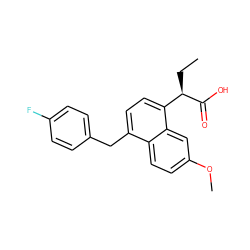 CC[C@@H](C(=O)O)c1ccc(Cc2ccc(F)cc2)c2ccc(OC)cc12 ZINC000026647422