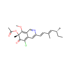 CC[C@@H](C)/C=C(C)/C=C/c1cc2c(cn1)=C(OC)[C@@](C)(OC(C)=O)C(=O)C=2Cl ZINC000014693155