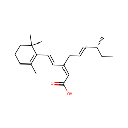 CC[C@@H](C)/C=C/CC(=C/C(=O)O)/C=C/C1=C(C)CCCC1(C)C ZINC000026380398