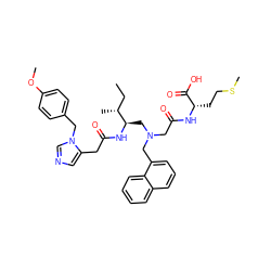 CC[C@@H](C)[C@@H](CN(CC(=O)N[C@@H](CCSC)C(=O)O)Cc1cccc2ccccc12)NC(=O)Cc1cncn1Cc1ccc(OC)cc1 ZINC000026998243