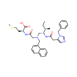 CC[C@@H](C)[C@@H](CN(CC(=O)N[C@@H](CCSC)C(=O)O)Cc1cccc2ccccc12)NC(=O)Cc1cncn1Cc1ccccc1 ZINC000026994141