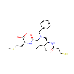 CC[C@@H](C)[C@@H](CN(CC(=O)N[C@@H](CCSC)C(=O)O)Cc1ccccc1)NC(=O)CCS ZINC000013780252