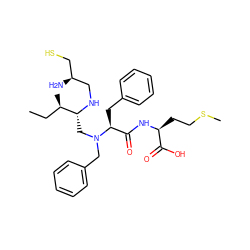 CC[C@@H](C)[C@@H](CN(Cc1ccccc1)[C@@H](Cc1ccccc1)C(=O)N[C@@H](CCSC)C(=O)O)NC[C@@H](N)CS ZINC000026578516