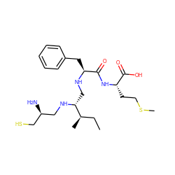 CC[C@@H](C)[C@@H](CN[C@@H](Cc1ccccc1)C(=O)N[C@@H](CCSC)C(=O)O)NC[C@H](N)CS ZINC000027845792