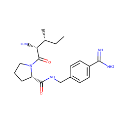 CC[C@@H](C)[C@@H](N)C(=O)N1CCC[C@H]1C(=O)NCc1ccc(C(=N)N)cc1 ZINC000045371463