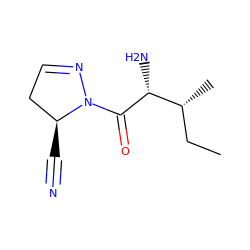 CC[C@@H](C)[C@@H](N)C(=O)N1N=CC[C@@H]1C#N ZINC000028382201