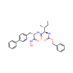 CC[C@@H](C)[C@@H](NC(=O)OCc1ccccc1)C(=O)N[C@@H](Cc1ccc(-c2ccccc2)cc1)C(=O)NO ZINC000026567826