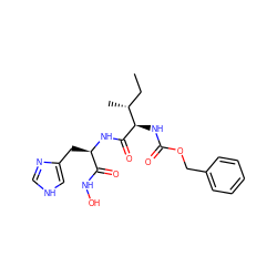 CC[C@@H](C)[C@@H](NC(=O)OCc1ccccc1)C(=O)N[C@H](Cc1c[nH]cn1)C(=O)NO ZINC000026500325