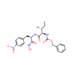 CC[C@@H](C)[C@@H](NC(=O)OCc1ccccc1)C(=O)N[C@H](Cc1ccc([N+](=O)[O-])cc1)C(=O)NO ZINC000026568628