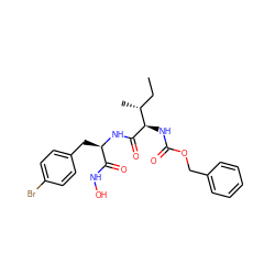 CC[C@@H](C)[C@@H](NC(=O)OCc1ccccc1)C(=O)N[C@H](Cc1ccc(Br)cc1)C(=O)NO ZINC000026505752