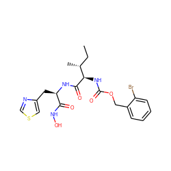 CC[C@@H](C)[C@@H](NC(=O)OCc1ccccc1Br)C(=O)N[C@H](Cc1cscn1)C(=O)NO ZINC000026568263