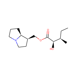 CC[C@@H](C)[C@@H](O)C(=O)OC[C@H]1CCN2CCC[C@@H]12 ZINC000032303965