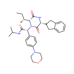 CC[C@@H](C)[C@@H]1C(=O)N[C@H](C2Cc3ccccc3C2)C(=O)N1[C@@H](C(=O)NC(C)C)c1ccc(N2CCOCC2)cc1 ZINC000044221023