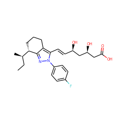 CC[C@@H](C)[C@@H]1CCCc2c1nn(-c1ccc(F)cc1)c2/C=C/[C@@H](O)C[C@@H](O)CC(=O)O ZINC000013833988