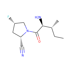 CC[C@@H](C)[C@H](N)C(=O)N1C[C@@H](F)C[C@H]1C#N ZINC000034080966