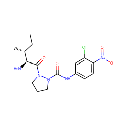 CC[C@@H](C)[C@H](N)C(=O)N1CCCN1C(=O)Nc1ccc([N+](=O)[O-])c(Cl)c1 ZINC000028130611