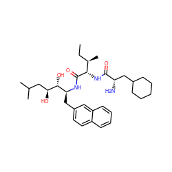 CC[C@@H](C)[C@H](NC(=O)[C@@H](N)CC1CCCCC1)C(=O)N[C@@H](Cc1ccc2ccccc2c1)[C@@H](O)[C@@H](O)CC(C)C ZINC000027548631