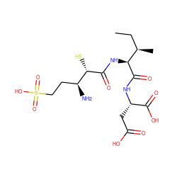 CC[C@@H](C)[C@H](NC(=O)[C@@H](S)[C@@H](N)CCS(=O)(=O)O)C(=O)N[C@@H](CC(=O)O)C(=O)O ZINC000027560489