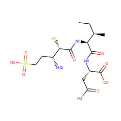 CC[C@@H](C)[C@H](NC(=O)[C@@H](S)[C@H](N)CCS(=O)(=O)O)C(=O)N[C@@H](CC(=O)O)C(=O)O ZINC000027560593