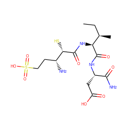 CC[C@@H](C)[C@H](NC(=O)[C@@H](S)[C@H](N)CCS(=O)(=O)O)C(=O)N[C@@H](CC(=O)O)C(N)=O ZINC000027560661