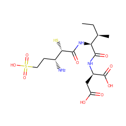 CC[C@@H](C)[C@H](NC(=O)[C@@H](S)[C@H](N)CCS(=O)(=O)O)C(=O)N[C@H](CC(=O)O)C(=O)O ZINC000027559698