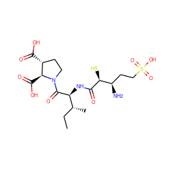 CC[C@@H](C)[C@H](NC(=O)[C@@H](S)[C@H](N)CCS(=O)(=O)O)C(=O)N1CC[C@@H](C(=O)O)[C@@H]1C(=O)O ZINC000027617128