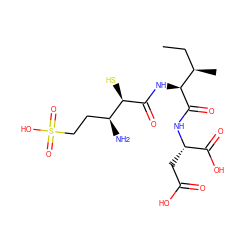 CC[C@@H](C)[C@H](NC(=O)[C@H](S)[C@@H](N)CCS(=O)(=O)O)C(=O)N[C@@H](CC(=O)O)C(=O)O ZINC000027561030