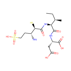 CC[C@@H](C)[C@H](NC(=O)[C@H](S)[C@H](N)CCS(=O)(=O)O)C(=O)N[C@@H](CC(=O)O)C(=O)O ZINC000027560583